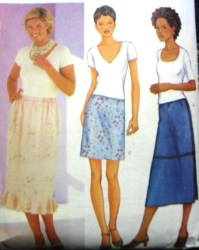 3014 BUTTERICK BETZINA STRAIGHT SKIRT LENGTHS, REVERSE SKIRT PATTERN ABC, DEF, GHIJ